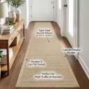 Natural Look Indoor/Outdoor Hallway Runner Rug (24" x 96") – Eco-Friendly Recycled PET Polyester, Non-Slip Latex Backing, Natural Color
