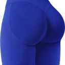 YEOREO SoftHue Women Workout Gym Impact Shorts Hidden Scrunch Butt Lifting 2.5"/3.6"/4.5"/6" Seamless Shorts (Blue, L)