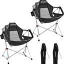 KingCamp Hammock Camping Chair, Swinging Portable Camp Chairs for Adults, 400lbs Heavy Duty Oversized Folding Rocking Chair with Adjustable Recline, Aluminum Alloy Frame for Outdoor Patio Beach Sport