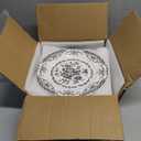 Dinner Plates Set of 6, Ceramic Kitchen Plates Microwave Safe Plates, 10.5 Inch Porcelain Dinner Plates Floral, Black