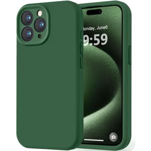 LOVE 3000 Designed for iPhone 15 Pro Max Case, Premium Silicone with [Soft Anti-Scratch Microfiber Lining] Shockproof Protective Phone Case for Men Women Girls 6.7", Green