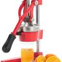 CO-Z Manual Citrus Juicer, Professional Orange and Lemon Juice Maker, Easy to Clean, Red