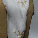 Sattiyrch Christmas Sequin Tree Skirt 36in,White Soft Thick with Golden Snowflakes Decorations for 5FT 6FT 7FT Xmas Tree