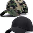 Structured Baseball Hats for Men Women Breathable Washed Cotton Baseball Caps Adjustable Golf Dad Hat for Wide Occasion, M-L