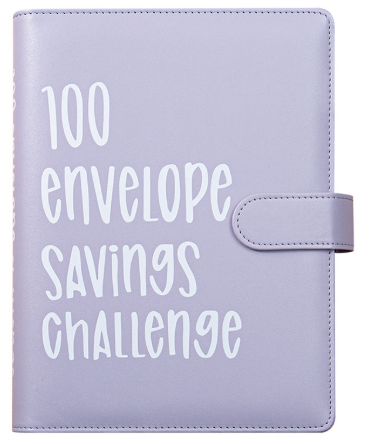 100 Envelopes Challenge Binder A5 Money Saving Binder,Easy and Fun Way to Save $5,050,Money Savings Budget Planner Book with Cash Envelopes for Budgeting Planner (Purple)