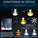 Windance 2pcs 24W Auxiliary LED Driving Spotlight Foglight Work Lights High Low Beam White Yellow DRL Super Bright for Motorcycle Scooter ATV UTV Tractor Truck Boat (Orange)