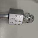 Wireless Bluetooth Karaoke Microphone Portable Handheld Mic Speaker 3-in-1 for All Smartphones Gifts Silver