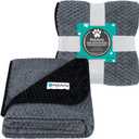 PetAmi Waterproof Dog Blanket, Leakproof Puppy Blanket for Small Medium Dogs, Furniture Sofa Couch Cover Protector, Fleece Pet Throw Indoor Cat Kitten, Reversible Washable Soft Plush, 29x40 Black Gray