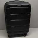 Samsonite Omni PC Hardside Expandable Luggage with Spinner Wheels, Black, Checked-Medium 24-Inch