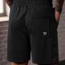 Men's Sweat Shorts Elastic Waist Drawstring 6'' Inseam Casual Gym Athletic Shorts with Pockets (S-3XL) (Black, XL)