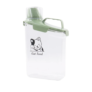 Ctomche Pet Food Storage Container with Measuring Cup and Pour Spout  Airtight, Leakproof, Portable Cat Food Dispenser  Green