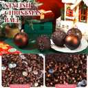 Syhood 12 Pieces Glitter Christmas Ball Ornaments Rhinestone Sequin Christmas Decorations Hanging Plastic Balls for Xmas Trees Wedding Party Holiday Decorations(3.15 Inch,Brown)
