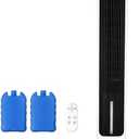 Evaporative Air Cooler, 37 Portable Air Conditioners, Swamp Cooler,4 Modes, 12H Timer, 70 Oscillating, Removable Water Tank, Ice Packs, Remote, Cooling Ac Tower Fan for Bedroom, Room, Indoor