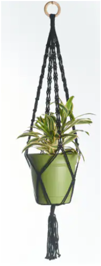 Primitive Planters Black Woven Link Plant Hanger