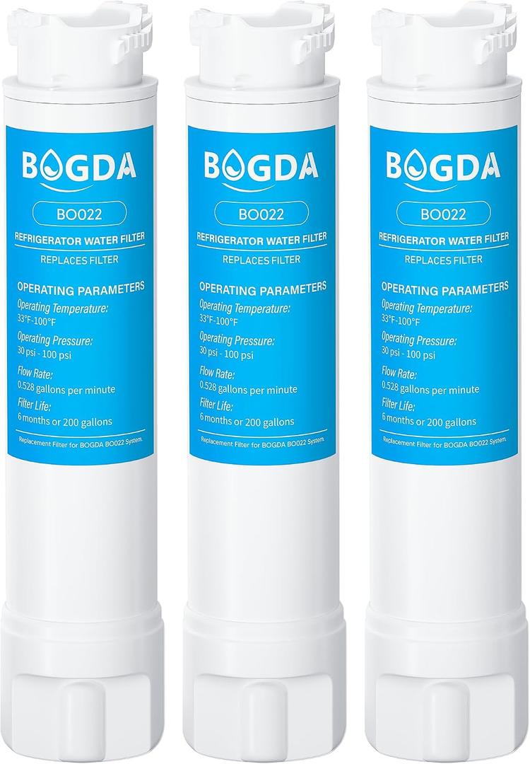 Water Filter Fit for EPTWFU01 Frigi-daire Replacement 3 count, Compatible with Pure-Source Ultra 2, EWF-02, 012505454226, 4562222, Multiple Filtration and Drink Clear, white,By BOGDA