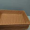 Eccliy 6 Pack Poly Wicker Bread Baskets 19 Inch Imitation Rattan Serving Trays for Bread Snacks Fruit Vegetables Tabletop Display Basket for Kitchen Restaurant Home Hotel
