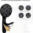 Matt Black Shower Head with Handheld Spray High Pressure-Multifunction Strong Flow Rain Massage Showerhead with Extra long Hose and Adjustable Overhead Holder La Mejor Regaderas Modernas Para Ducha