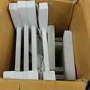 Amazon Basics Solid Wood Saddle-Seat Kitchen Counter Barstool with Footrest, Easy Assembly - 24-Inch Height - White - Set of 2