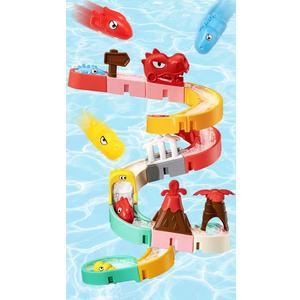 Dinosaur Slide Toys, Toddler Bath Toys for Kids Ages 4-8, DIY Building Kit for Ages 5-7, Bathtub Time Birthday Gifts for Toddler 3 + Year Old (36 PCS)