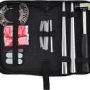 Artilife Ring Sizer Measuring Tool, Steel Ring Sizer Mandrel for Ring Making, Plastic Ring Sizer Belt, Ring Straightening Tool Ring Size Adjuster for Loose Rings with Handbag (Metal-17pcs)