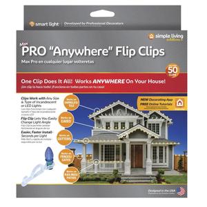50 Count String Light Pro Anywhere Flip Clips, 3 Pack
