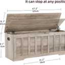 VANKILEY 47.2" Storage Chest Extra Large,Storage Trunk with 2 Safety Hinges,Wooden Storage Bench,Shoe Bench,47.2x15.7x19.1 Inch,Easy Assembly,Storage Bench for Bedroom,Living Room,entryway(Greige).