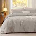 Bedsure Queen Comforter Set, Linen Soft Prewashed Bedding for All Seasons, 3 Pieces GentleSoft Bed Set, 1 Lightweight Comforter (90"x90") and 2 Pillowcases (20"x26")