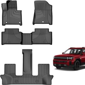 Santa Fe Floor Mats for 2024-2025 Hyundai Santa Fe (Not Fit Hybrid) - Custom Fit Anti-Slip TPE Car Mats - All Weather Full Set Floor Liners for Hyundai Santa Fe 2024 2025