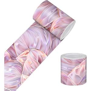 Wallpaper Border Peel and Stick Decorative Wall Trim Self Adhesive Pink Purple Feather Accent Strip for Bedroom Living Room Mirror Frame Wall Border Dcor 4x196 Inch Soft Nature Style