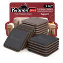 Furniture Sliders, 20 pcs-3 1/2” Square Brown Furniture Sliders for Carpet, Heavy Duty Furniture Movers Sliders, Reusable Furniture Moving Pads, Floor Protectors for Carpet