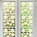 96 Pcs Flower Window Clings Cute Daisy Glass Window Stickers PVC Spring Windows Decals Static Floral Decoration for Home Office School Party Glass Windows Decor