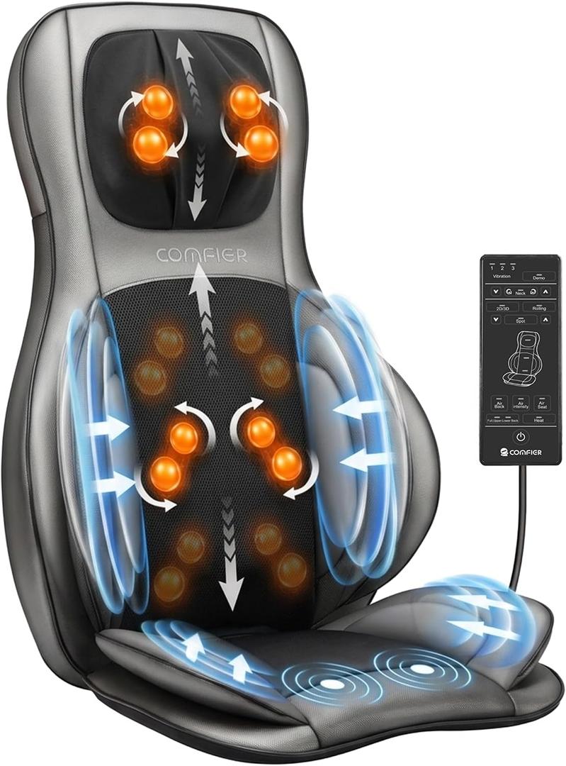 COMFIER 2026 Shiatsu Neck & Back Massager with Heat, Massage Chair Pad