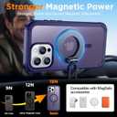 Red2Fire Magnetic for iPhone 15 Pro Max Case, [Compatible with MagSafe][Military Grade Drop Protection][Heavy Duty Shockproof] Non-Slip Translucent Matte Bumper Phone Case for iPhone 15 Pro Max 6.7" (Dark Purple)