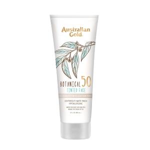 Australian Gold Botanical SPF 50 Tinted Face Sunscreen, Non-Chemical BB Cream, Water-Resistant, Matte Finish, Sensitive Skin, 3 FL Oz (Fair-Light)