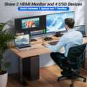 KCEVE KVM Switch 2 Monitors 3 Computers USB C, USB 3.0 KVM Switch Dual Monitor HDMI for 2 Laptops 1 Desktop Share Keyboard, Mouse, 85W PD, 4K@60Hz, Power Adapter and Wired Remote