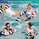 Aqua Original 4-in-1 Monterey Hammock Pool Float & Water Hammock Multi-Purpose, Inflatable Pool Floats for Adults Patented Thick, Non-Stick PVC Material Navy