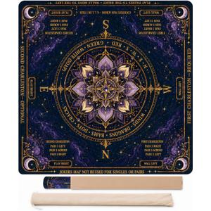 American Mahjong Mat with Charleston & Direction Reminders, 34 x 34 In