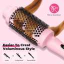 Farery 1.75 Inch Thermal Brush, Heated Round Brush for Blowout Look on Medium Length Hair, Ceramic Barrel Styling Brush, 5 Heat Settings, Anti-Scald Cool Tip, Auto Shut-Off, Dual Voltage Travel, Pink