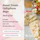 4 x Starpack 'Sweet Treats' Cellophane Christmas Treat Bags (20 Pcs) - Cellophane Clear Holiday Gift Bag with Ties for Cookies - Goody Pouch for Party Favours - Transparent Plastic Treat Bag, 11x5 Cello Bags (Snow Fall Print)