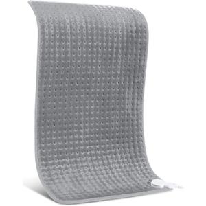 Heating Pad for Back Pain Relief, 17" X 33" XXX-Large Heating Pads for Cramps Neck & Shoulder, Extra XL Electric Heat Pad W/ 6 Temperature Settings, Moist Dry Heat Therapy, 2H Auto-Off, Grey