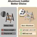 Taranta 2 Step Ladder,Aluminum Lightweight Folding 2 Step Stool with Anti-Slip Wide Pedal,330lbs Capacity Step Ladder for Household,Kitchen,Office - Misty Gray