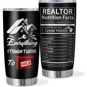 Realtor Gifts, Closing Gifts For Realtors, Gift For A Real Estate Agent Tumbler 20oz, Realtors Presents For Women Men, Funny Real Estate Presents Christmas, Salesman Birthday Gift Ideas
