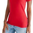 AEROPOSTALE Women's Aero Uniform Polo Short Sleeve (Red, XXL)
