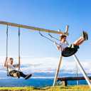 Black Rope Swing Seat for Adults and Toddler,Heavy Duty Tree Swing with Ergonomic Design,Height Adjustable for Indoor Outdoor Backyard Patio Garden Easy Installation