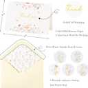 Crisky Floral 4 Assorted Thank You Cards (50 Pack) with Envelopes & Stickers Greeting Cards Bulk, Watercolor Delicate Wildflower for Birthday, Baby Shower, Wedding, Graduation