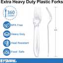 BYSNOW 360 Count Clear Disposable Plastic Forks Heavy Duty Cutlery Set