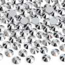 Jollin Glue Fix Flatback Rhinestones Glass Diamantes Gems for Nail Art Crafts Decorations Clothes Shoes 6.4mm (ss30 288pcs, Silver)