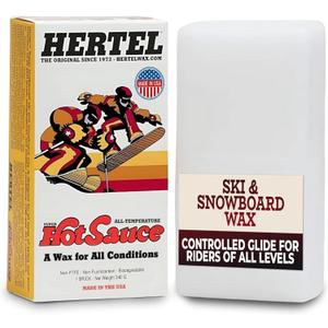 Hertel Super HotSauce All Temperature Ski and Snowboard Wax - Easy to Apply, Rub On or Iron On Hot Wax for Snowboards and Skis - Last up to three times longer (340 g)