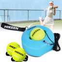 Hikeen Premium Tennis Trainer Rebound with Metal Base,Portable Solo Tennis Trainer Set with 3 Highly Elastic String Balls,Tennis Practice Equipment for Adult Kids and Beginners (Blue)