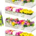 4Pcs Ultra Premium Plastic Vases for Flowers, Flower Arrangement Holder, Dining Table Decor Centerpiece, Small Centerpieces for Tables, Clear Vases for Decor, Acrylic Rectangle Vase, 16" L Each